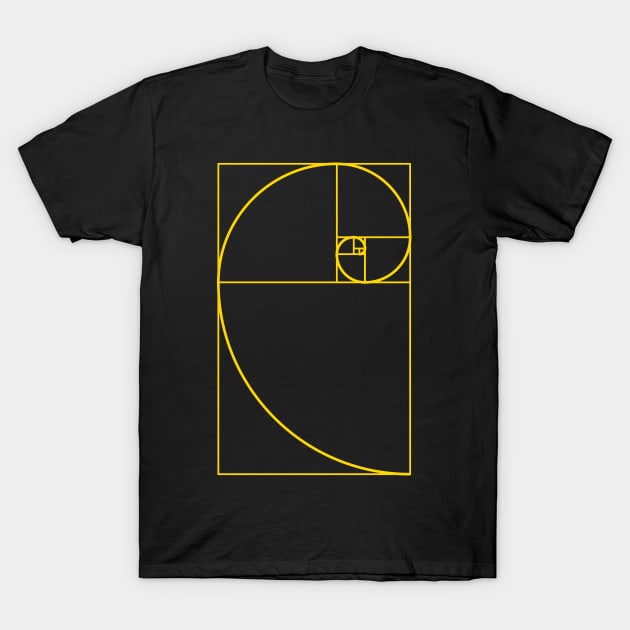 Golden Ratio Spiral Fibonacci Spiral T-Shirt by vladocar